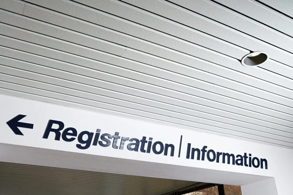 Registration and information sign